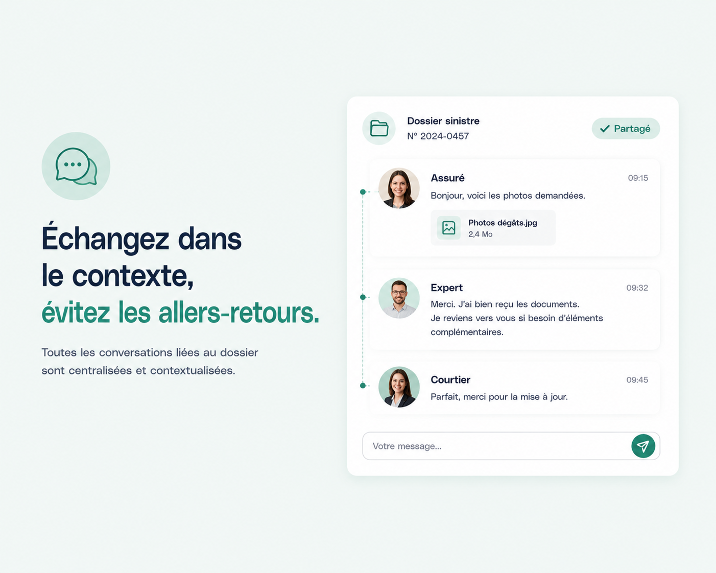 Échanges rattachés au dossier